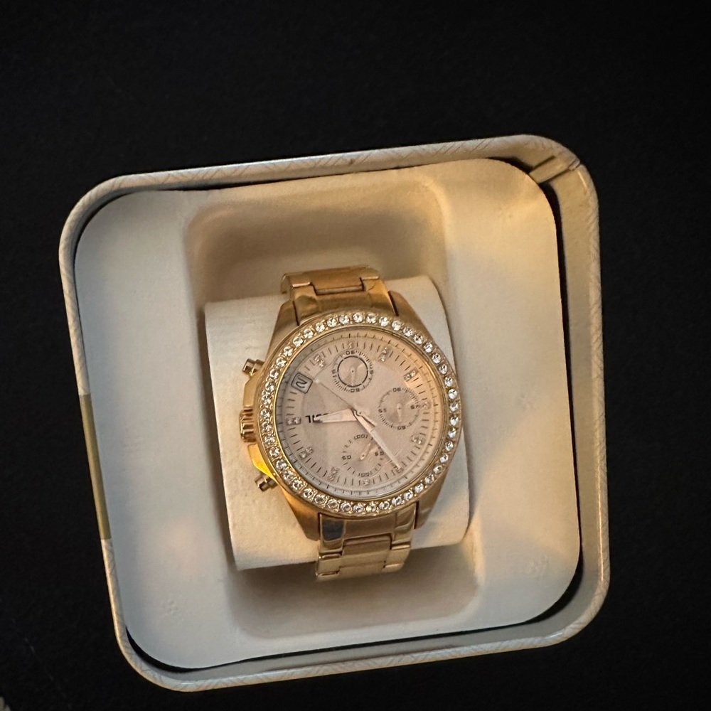 Gold Fossil Watch
